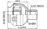 1611-156FRH - INNER CV JOINT RIGHT 28X60X27