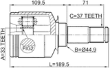 1611-164LH - INNER CV JOINT 33X44.9X37