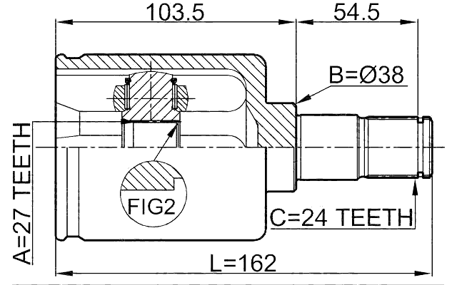 1611-203RH - INNER CV JOINT RIGHT 27X38X24