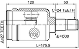 1611-211RH - INNER CV JOINT RIGHT 27X0X24
