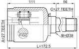 1611-221FRH - INNER CV JOINT RIGHT 27X38X27