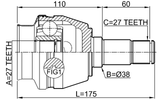 1611-246LH - INNER CV JOINT LEFT 27X38X27