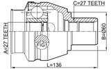1611-246RH - INNER CV JOINT RIGHT 27X60X27