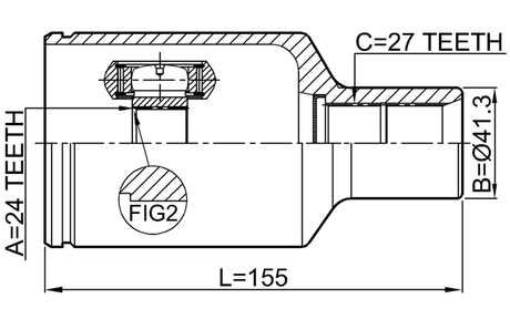1611-253LH - INNER CV JOINT LEFT 24X41.3X27