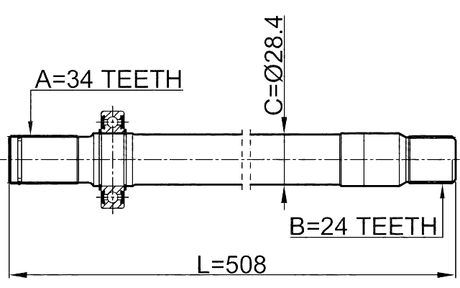 1612-211LH - AXLE HALF SHAFT LEFT 24X507X34