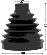 1615P-164LH - BOOT INNER CV JOINT KIT PVC 86X93X27