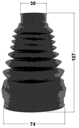 1615P-221 - BOOT INNER CV JOINT KIT PVC 74X107X30