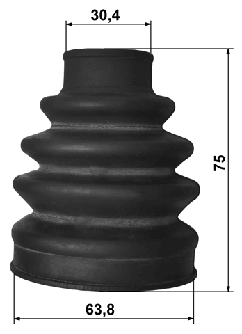 1617-204 - BOOT OUTER CV JOINT KIT 63.8X75X30.4