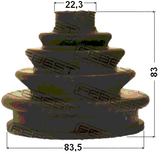1617-210 - BOOT OUTER CV JOINT KIT 84.6X82.8X22.3