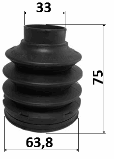 1617P-211R-KIT - BOOT CV JOINT KIT PVC 63.8X75X33