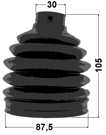 1617P-221 - BOOT OUTER CV JOINT KIT PVC 87.5X105X30