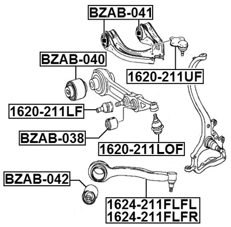 1620-211LOF - BALL JOINT FRONT LOWER ARM