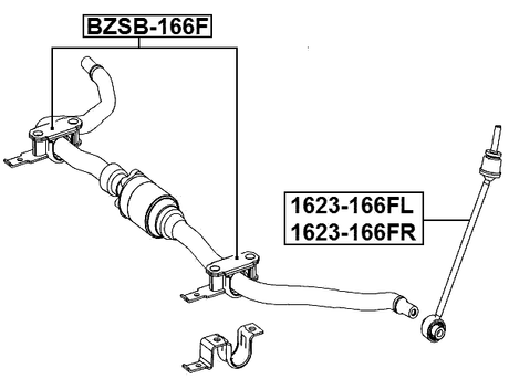 1623-166FL - FRONT LEFT STABILIZER LINK / SWAY BAR LINK