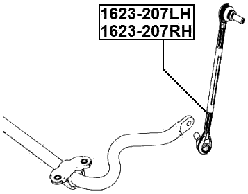 1623-207LH - FRONT LEFT STABILIZER LINK / SWAY BAR LINK