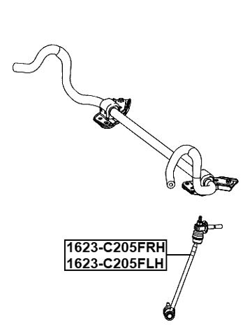 1623-C205FLH - FRONT LEFT STABILIZER LINK / SWAY BAR LINK