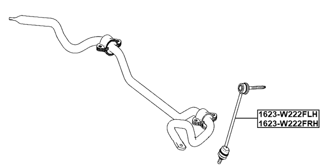 1623-W222FRH - FRONT RIGHT STABILIZER LINK / SWAY BAR LINK