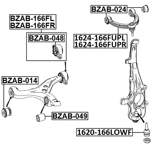 1624-166FUPL - LEFT UPPER FRONT ARM