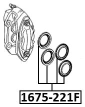 1675-221F - FRONT BRAKE CALIPER REPAIR KIT (SET FOR ONE SIDE)