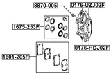 1675-253F - FRONT BRAKE CALIPER REPAIR KIT (SET FOR ONE SIDE)