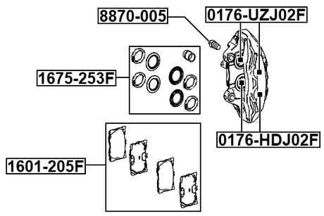 1675-253F - FRONT BRAKE CALIPER REPAIR KIT (SET FOR ONE SIDE)