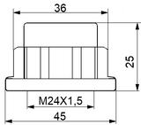 1698-NHUB02 - WHEEL HUB NUT 36X25