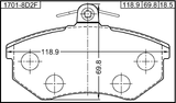 1701-8D2F - PAD KIT, DISC BRAKE, FRONT - KIT (INCLUDING BOLTS, WITH ANTI SQUEAL SHIM)