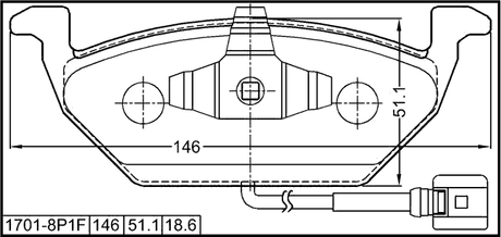 1701-8P1F - PAD KIT, DISC BRAKE, FRONT (WITH WEAR SENSOR)