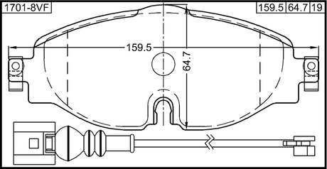 1701-8VF - PAD KIT, DISC BRAKE, FRONT (WITH WEAR SENSOR)