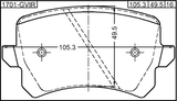 1701-GVIR - PAD KIT, DISC BRAKE, REAR - KIT (INCLUDING BOLTS, WITH ANTI SQUEAL SHIM)
