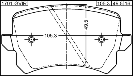 1701-GVIR - PAD KIT, DISC BRAKE, REAR - KIT (INCLUDING BOLTS, WITH ANTI SQUEAL SHIM)