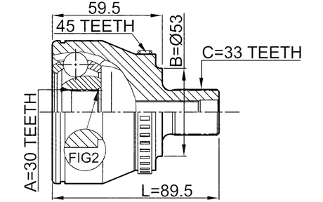 1710-004A45 - OUTER CV JOINT 30X53X33