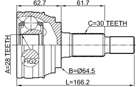 1710-Q7 - OUTER CV JOINT 28X64.5X30
