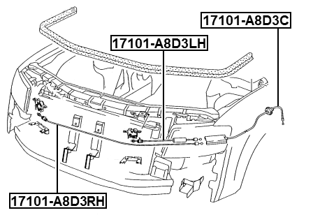 17101-A8D3C - CABLE ASSEMBLY HOOD LOCK CONTROL