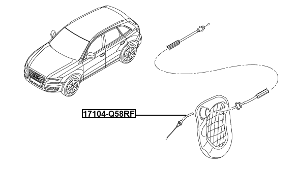 17104-Q58RF - OUTER DOOR LOCK CABLE