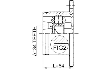 1711-A4 - INNER CV JOINT 34X104