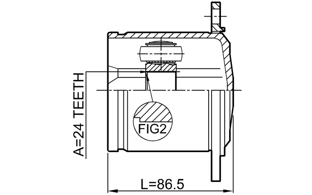 1711-Q5LH - INNER CV JOINT 24X104