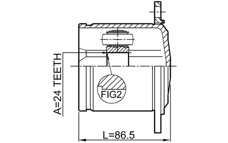 1711-Q5LH - INNER CV JOINT 24X104