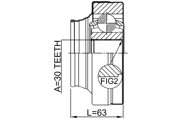 1711-Q7 - INNER CV JOINT 30X103.8