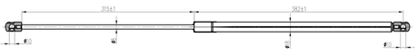 17117-003 - BONNET GAS STRUT L715/330N