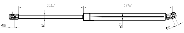 17117-008 - BOOT GAS STRUT L498/560N