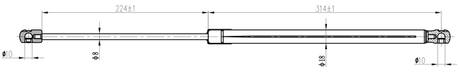 17117-009 - BOOT GAS STRUT L556/450N
