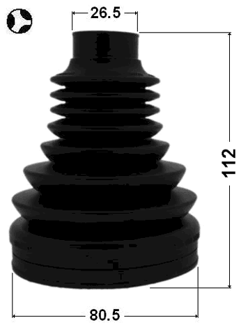 1715P-Q5LHT - BOOT INNER CV JOINT KIT 80.5X112X26.5