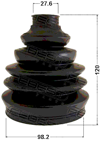 1717P-A6 - BOOT OUTER CV JOINT KIT PVC 98.2X120X27.6