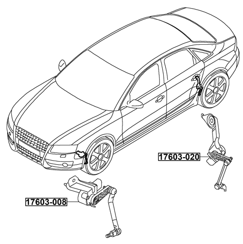 17603-008 - FRONT LEVEL SENSOR (WITH LINK)