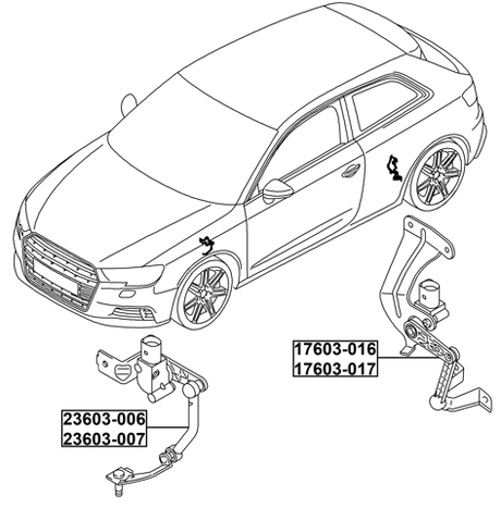 17603-016 - LEVEL SENSOR, REAR LEFT (WITH LINK)