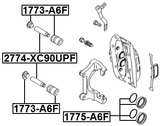 1773-A6F - FRONT BRAKE CALIPER SLIDE PIN BOOT KIT