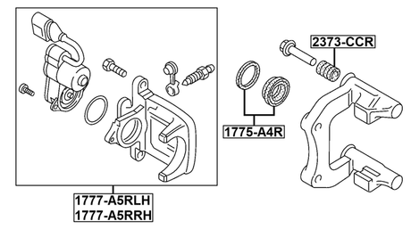 1777-A5RLH - REAR LEFT BRAKE CALIPER ASSEMBLY (INCLUDING SERVO MOTOR WITH BRACKET)