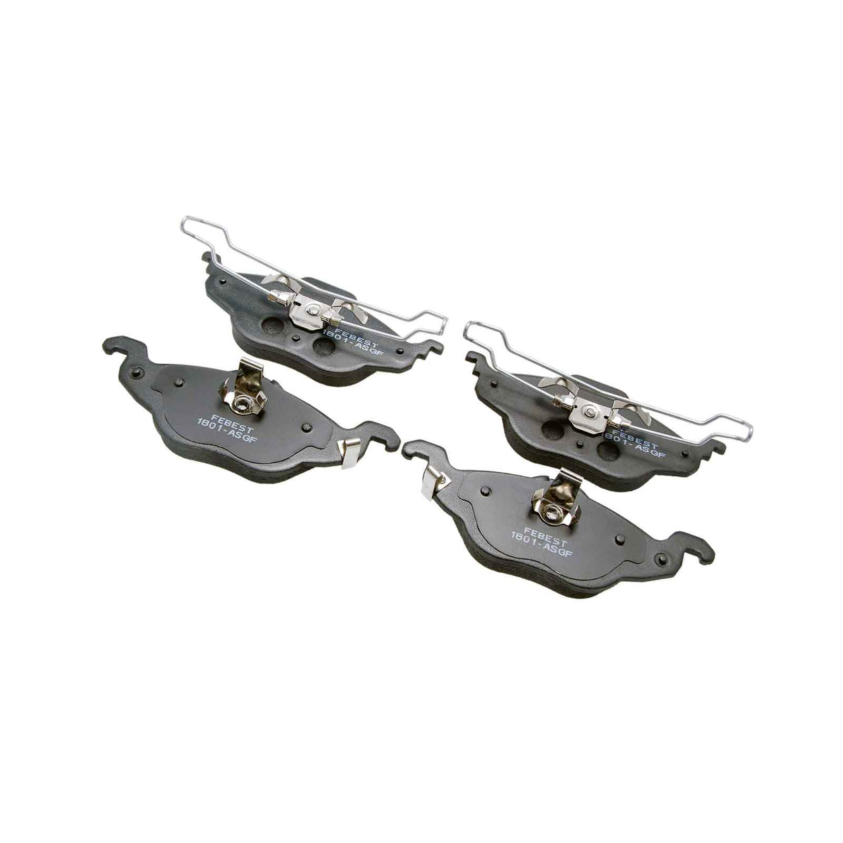 1801-ASGF - PAD KIT, DISC BRAKE, FRONT (WITH ANTI-RATTLE SPRING) Braking System, Brake Pads