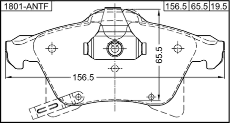 1801-ASHF - PAD KIT, DISC BRAKE, FRONT (WITH ANTI SQUEAL SHIM)