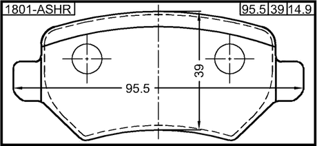1801-ASHR - PAD KIT, DISC BRAKE, REAR - KIT (INCLUDING BOLTS, WITH ANTI-RATTLE SPRING)